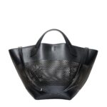 PROENZA LARGE CHELSEA TOTE IN PERFORATED LEATHER BLACK