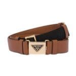 PRADA LEATHER BELT IN BROWN