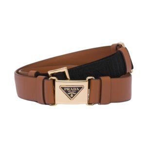 PRADA LEATHER BELT IN BROWN
