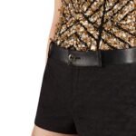 GUCCI GG CANVAS AND LEATHER SHORTS