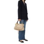 CHLOE MARCIE DOUBLE CARRY BAG FLORAL GREY