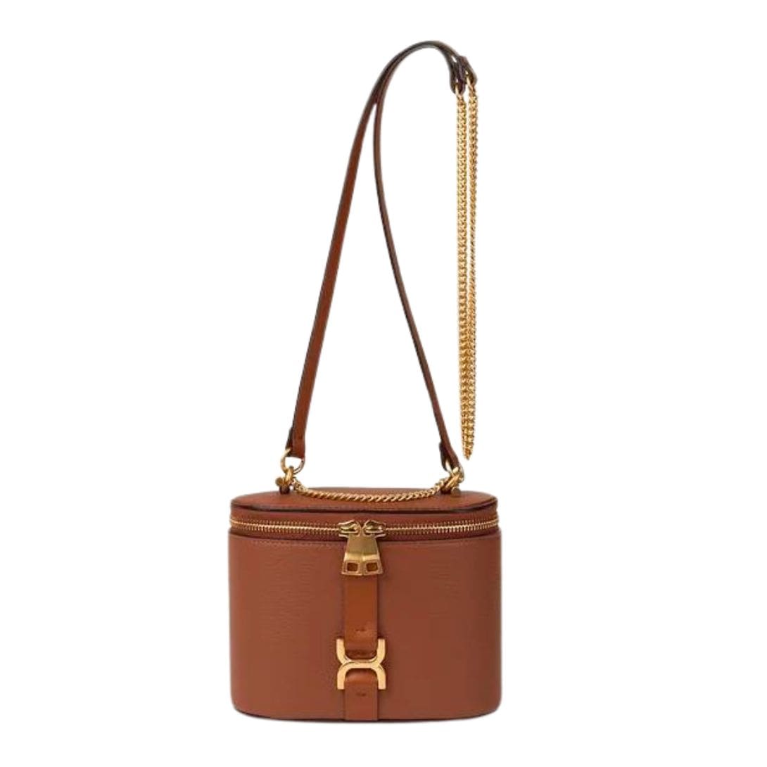 CHLOE MARCIE MINI VANITY ON CHAIN TAN