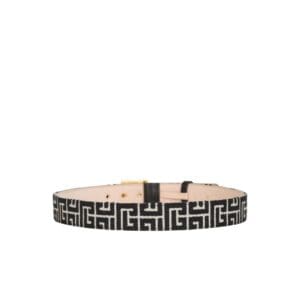 BALMAIN PB BELT IN MONOGRAMMED JACQUARD