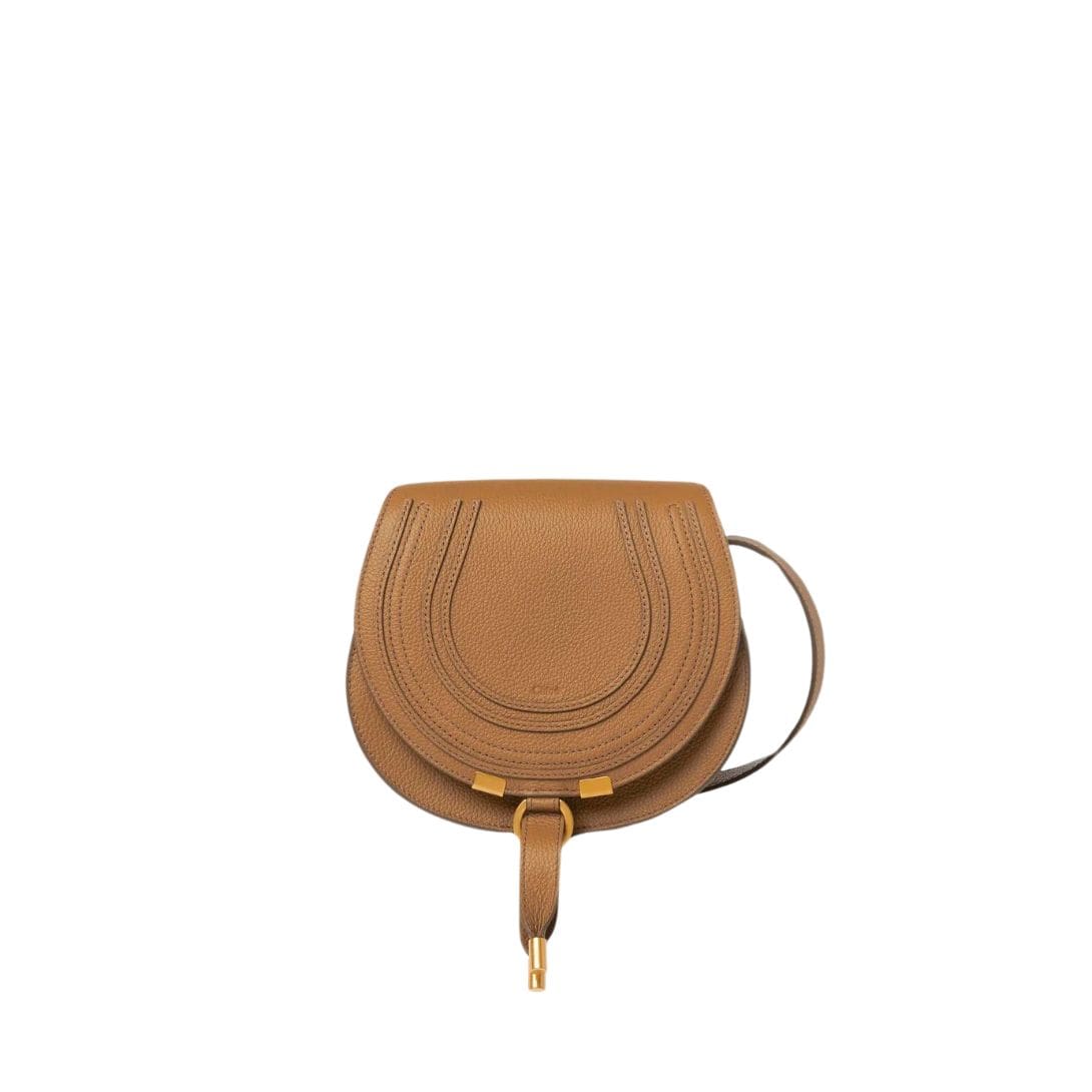 CHLOE MARCIE SMALL SADDLE BAG POTTERY BROWN