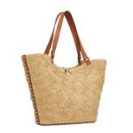 VALENTINO GARAVANI ROCKSTUD WOVEN RAFFIA SHOPPING BAG