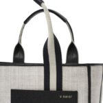 VALEXTRA LINEAR FABRIC MEDIUM TOTE BAG