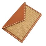 VALENTINO GARAVANI ROCKSTUD RAFFIA CLUTCH BAG