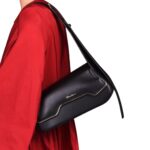SANTONI BLACK LEATHER THEPLUTO BAG