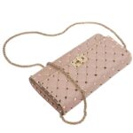 VALENTINO GARAVANI ROCKSTUD SPIKE NAPPA LEATHER CROSSBODY CLUTCH BAG