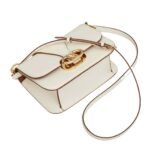 VALENTINO GARAVANI VLOGO O'CLOCK SMALL NAPPA LEATHER SHOULDER BAG WITH CHAIN