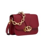 VALENTINO GARAVANI VLOGO O'CLOCK SMALL NAPPA LEATHER SHOULDER BAG WITH CHAIN