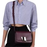 SANTONI BURGUNDY LEATHER CROSSBODY BAG