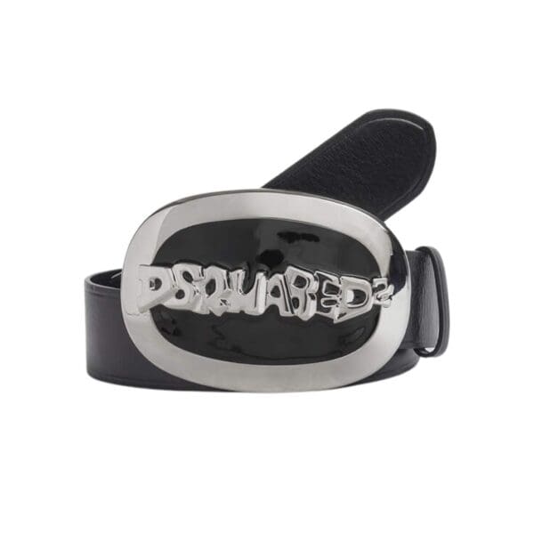 DSQUARED2 PLAQUE BELT SILVER
