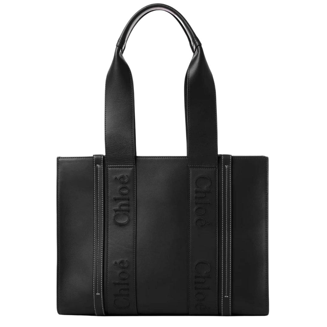 CHLOE MEDIUM WOODY TOTE BAG BLACK