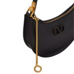 VALENTINO GARAVANI MINI VLOGO SIGNATURE GRAINY CALFSKIN HOBO BAG