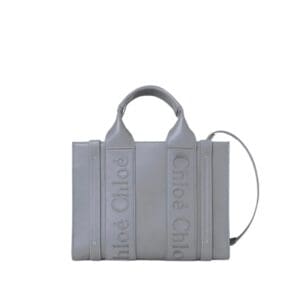 CHLOE SMALL WOODY TOTE BAG STORM BLUE