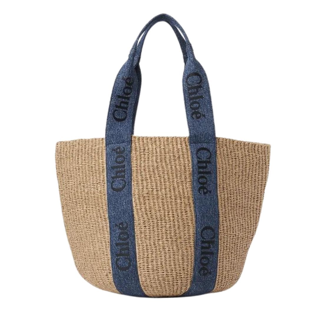 CHLOE LARGE WOODY BASKET DENIM