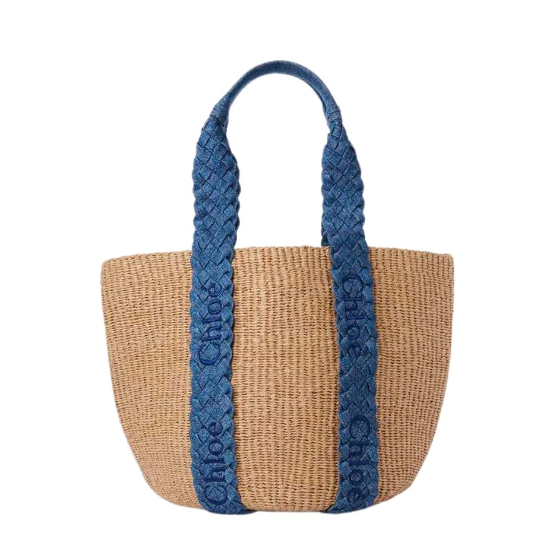 CHLOE LARGE WOODY BASKET DENIM