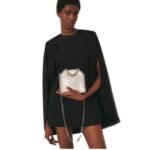 STELLA MCCARTNEY CRACKED METALLIC FALABELLA TINY TOTE BAG