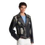 BALMAIN WESTERN LEATHER BIKER JACKET