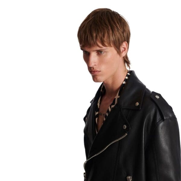BALMAIN LEATHER BOMBER JACKET