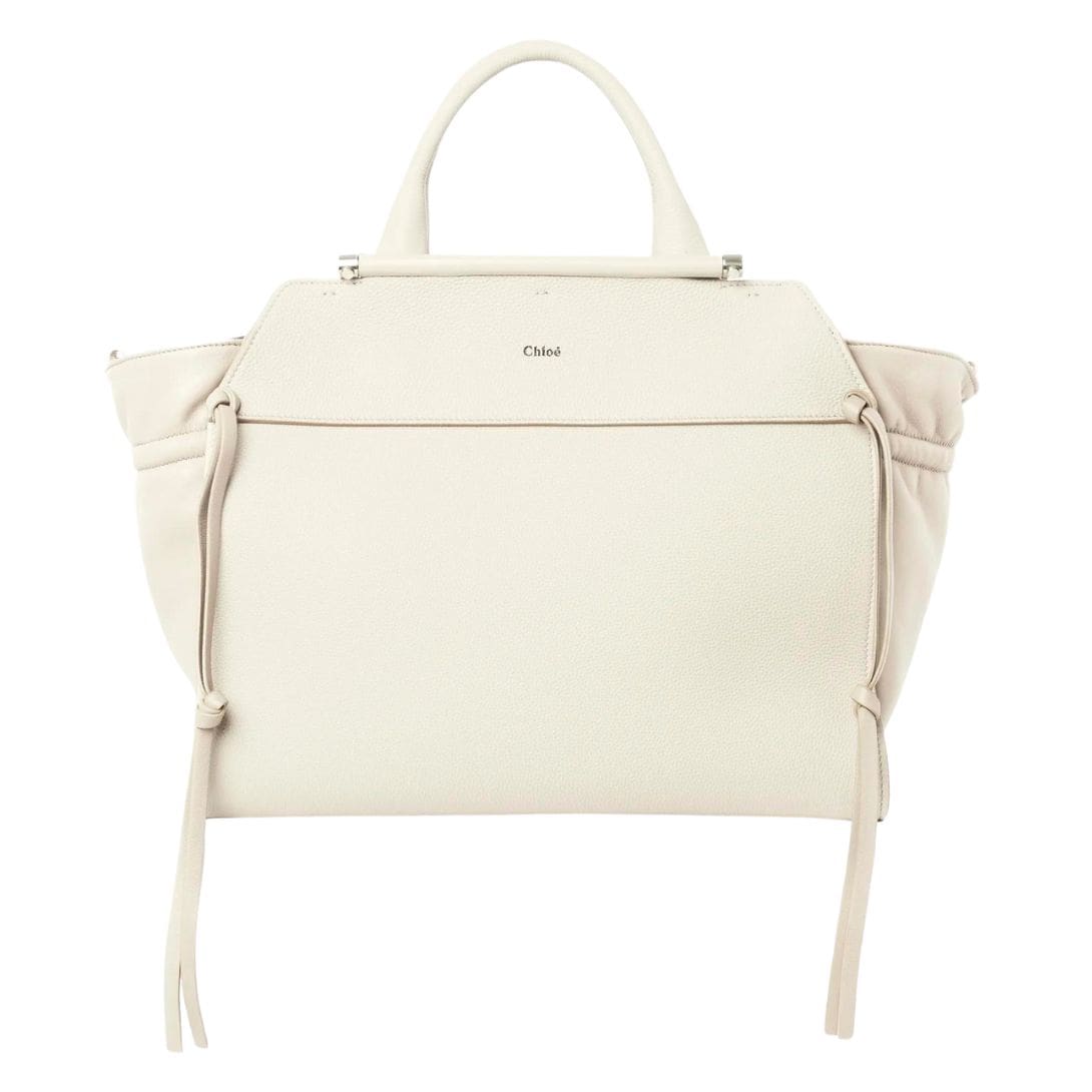 CHLOE STEPH MEDIUM DOUBLE CARRY BAG WHITE