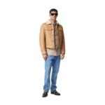 VERSACE SHEARLING LEATHER BLOUSON JACKET