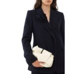 CHLOE LACEY SMALL CROSSBODY BAG WITH CHAIN MISTY IVORY