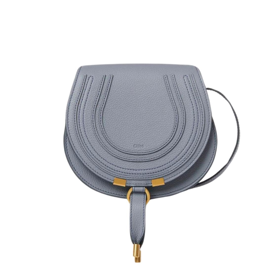 CHLOE MARCIE SMALL SADDLE BAG STORM BLUE