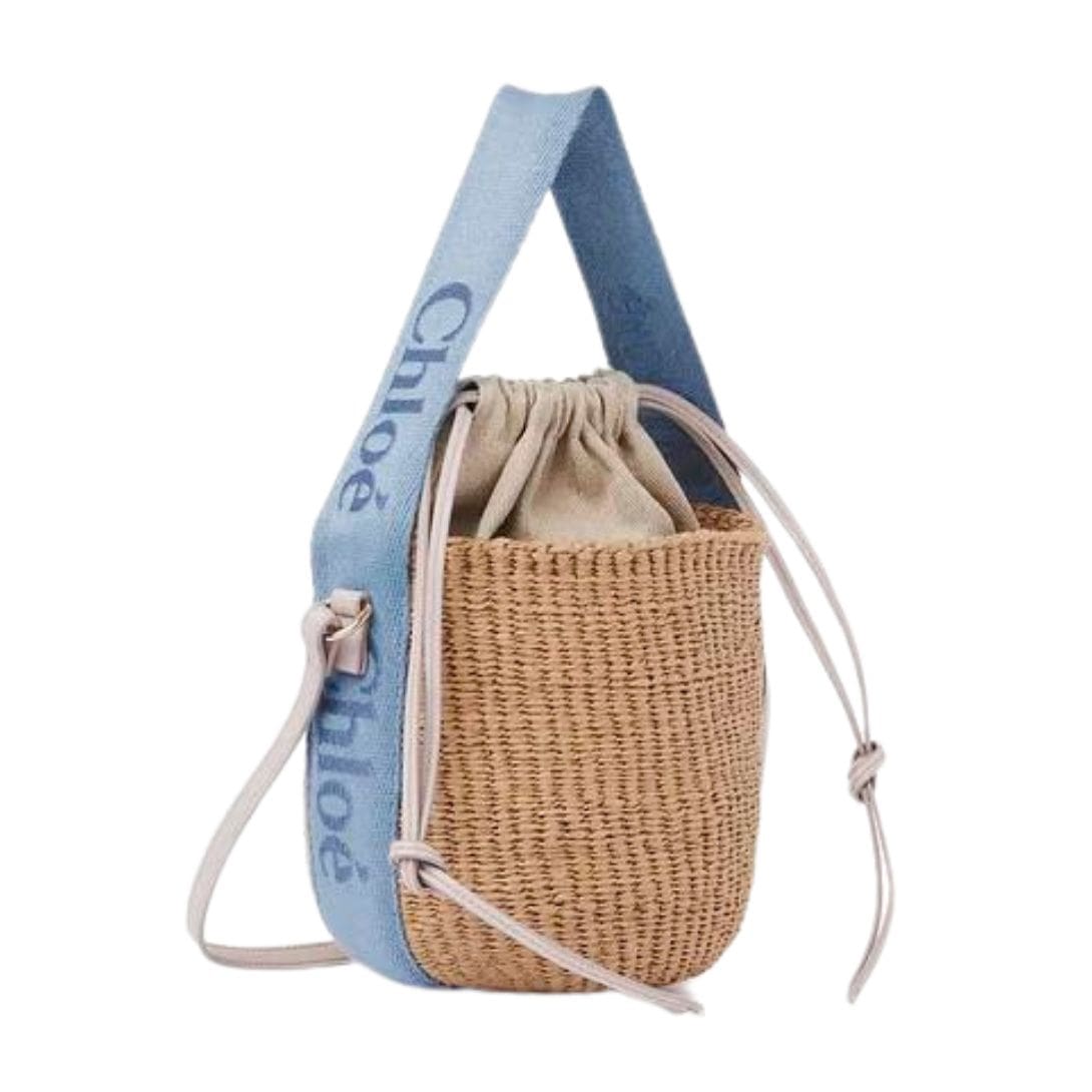 CHLOE SMALL WOODY BASKET WASHED BLUE