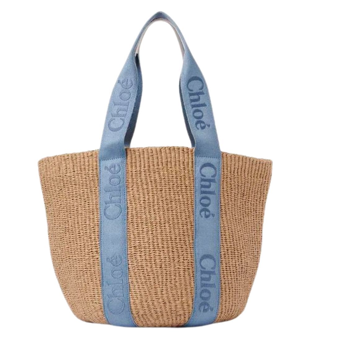 CHLOE LARGE WOODY BASKET WASHED BLUE