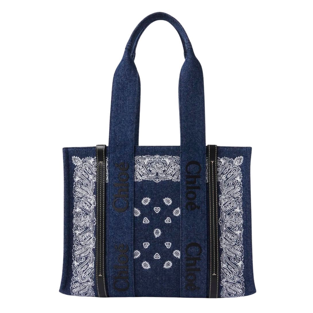 CHLOE MEDIUM WOODY TOTE BAG DENIM