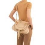 CHLOE SMALL MARCIE DOUBLE CARRY BAG IN GRAINED LEATHER CEMENT PINK