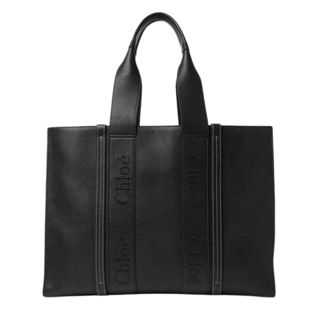 CHLOE LARGE WOODY TOTE BAG BLACK