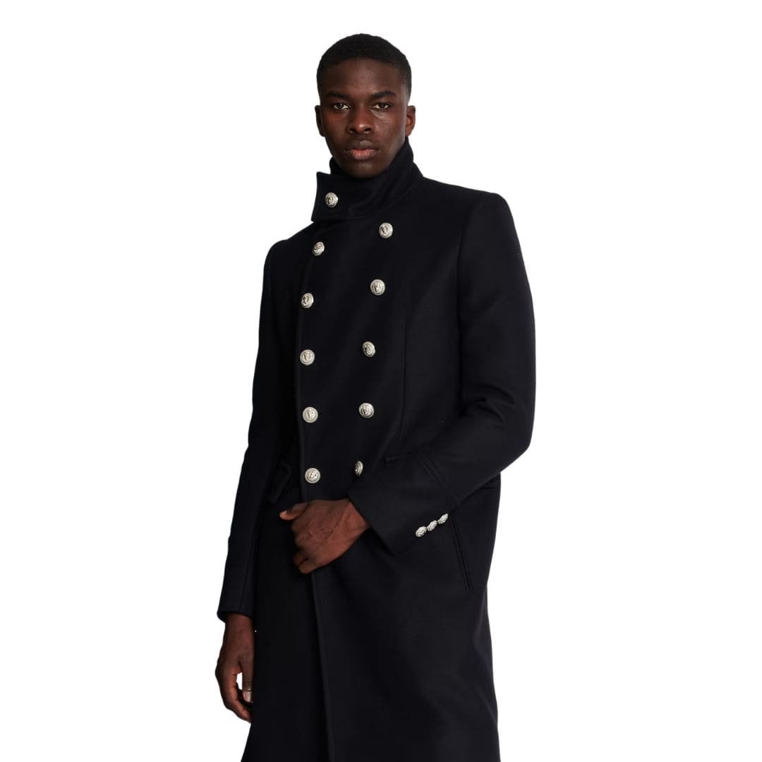 BALMAIN MID LENGTH MILITARY STYLE COAT