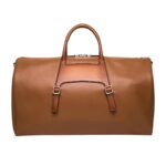 SANTONI BROWN LEATHER MEDIUM WEEKEND BAG