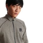  BALMAIN MINI MONOGRAMMED JACQUARD ZIPPED JACKET