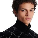 BALMAIN QUITED RHINESTONE BOMBER JACKET