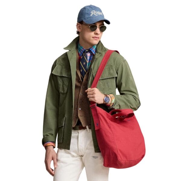 RALPH LAUREN CANVAS SHOPPER TOTE