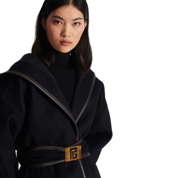 BALMAIN BELTED WOOL COAT