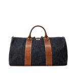 RALPH LAUREN LEATHER-TRIM DENIM DUFFEL