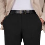 SANTONI REVERSIBLE AND ADJUSTABLE SMOOTH BLACK AND TUMBLED BROWN LEATHER BELT