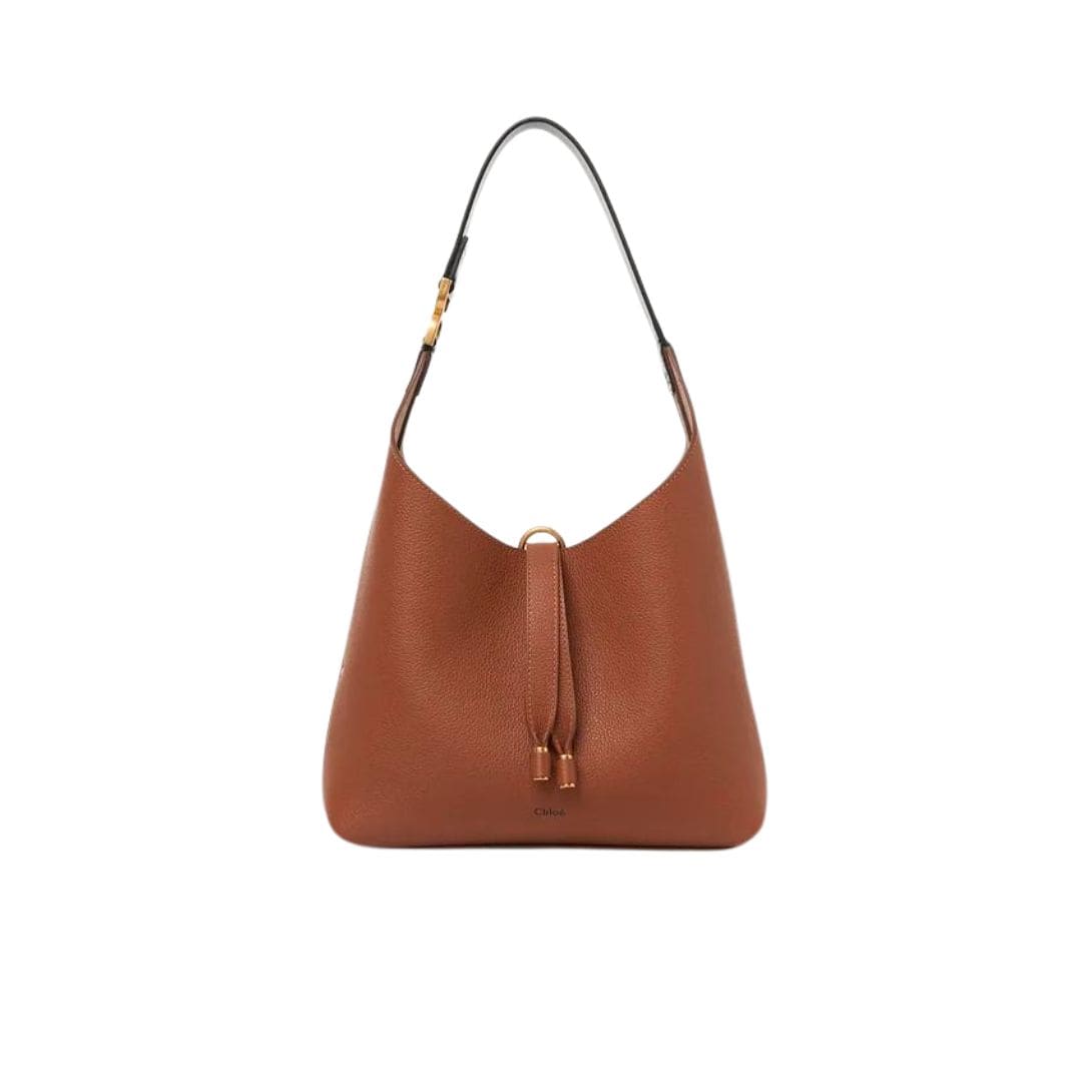 CHLOE SMALL MARCIE HOBO BAG IN GRAINED LEATHER TAN