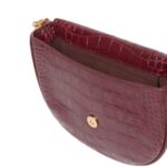 STELLA MCCARTNEY FRAYME CROC-EFFECT EMBOSSED MEDIUM FLAP SHOULDER BAG