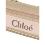 CHLOE TUBE SHOULDER BAG IN LINEN & SMOOTH LEATHER BLUSHY BEIGE