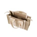 CHLOE MINI WOODY TOTE BAG IN LINEN WILD GREY