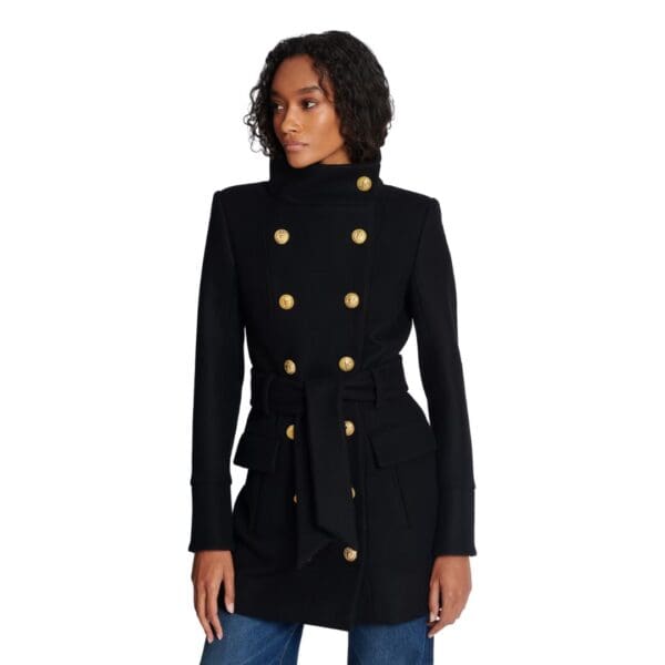 BALMAIN OFFICER COAT WITH BELT