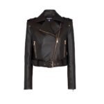 BALMAIN SHORT LEATHER BIKER JACKET