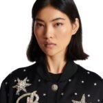 BALMAIN STARS EMBROIDERED BOMBER JACKET