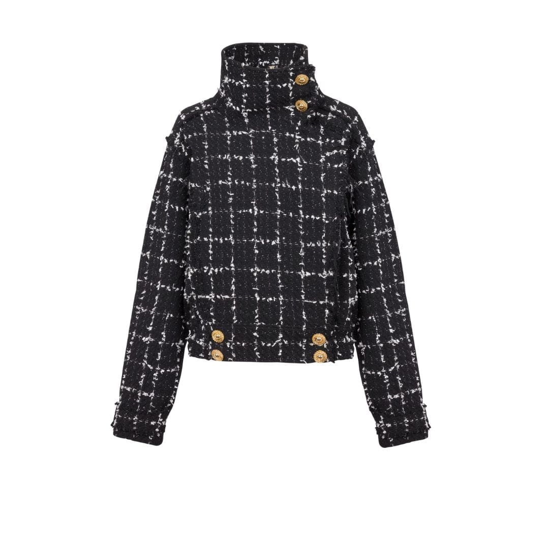 BALMAIN TWEED BOMBER JACKET